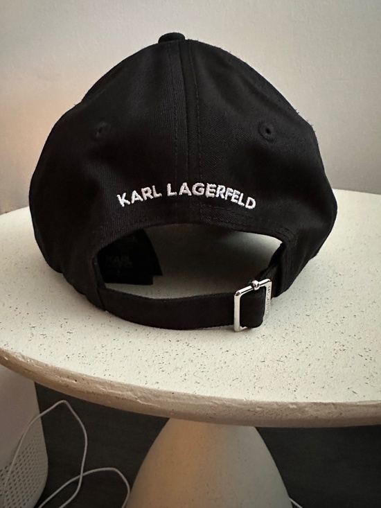 Karl Lagerfeld black baseball cap with white embroidered logo